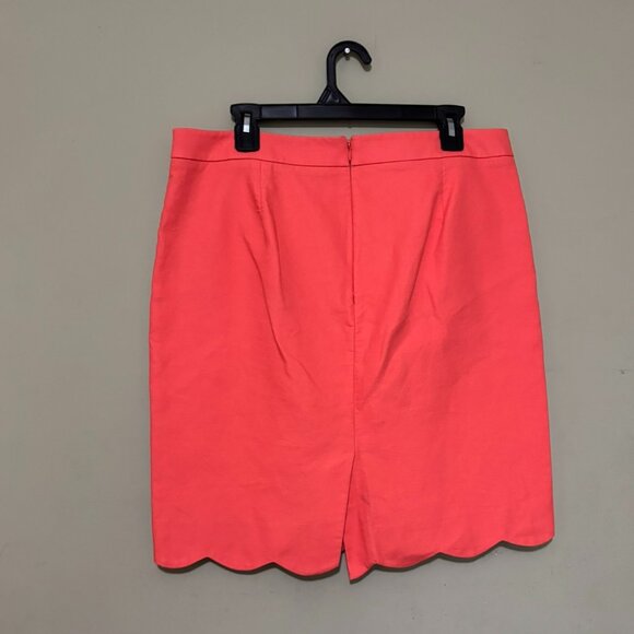 J.Crew Coral Scallop Hem Pencil Skirt – Size 12 - Picture 2 of 4